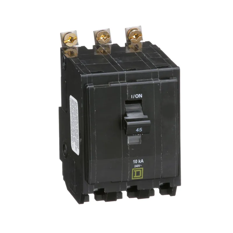 Square D QOB345 Type QO Mini Circuit Breaker, 45A, 120/240 VAC, 3-Pole