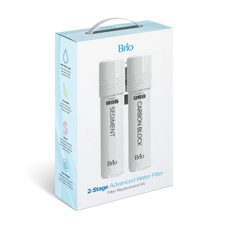 Brio MIB200PKF 2 Stage Water Cooler Filter Replacement Kit - for Models with UVF2-1500 Gallons