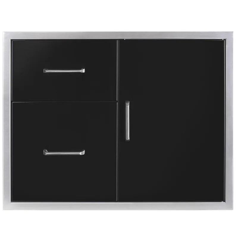 Wildfire Outdoor Living WFDDWCOMBO3024-BSS 30 X 24 Access Door & Double Drawer Combo
