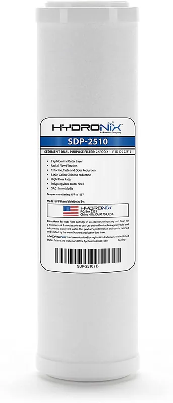 Hydronix SDP-2510 sdp series sediment dual purpose cartridges 2.5 inches x 10 inches rfc-93