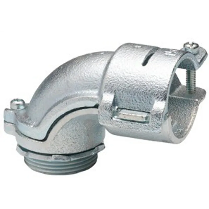 Bridgeport 809-I Connector, 90 Degrees, Malleable Iron, Insulated Throat, Size K.O. 1 1/2 Inch