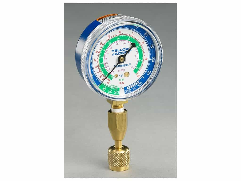 Yellow Jacket 40345 Blue Single Test Pressure Gauge with 12 inches hose