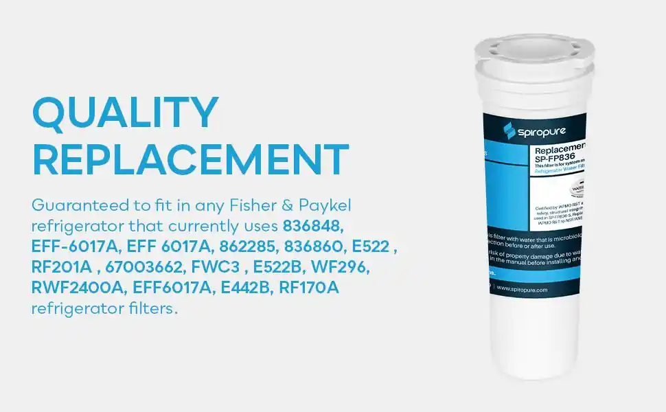 Spiropure SP-FP836 Refrigerator Water Filter Replacement (1 Pack) 836848