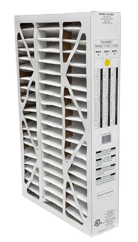 Carrier FILXUMC111625 Pleated Air Filter 16 inches x 25 inches x 4 inches REPLACES FILXXCAR0116