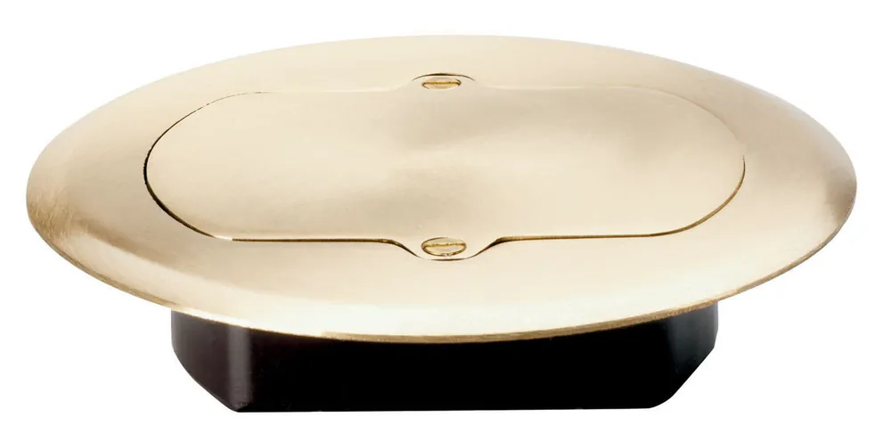 Legrand Pass & Seymour TM1542-TRFM Round Floor Box Cover with 15 Ampere Decorator Duplex Receptacle