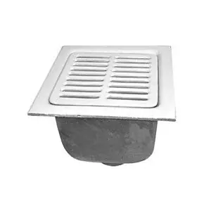 Mifab FS722-PB Floor Sink Body 12 x 12 x 6 in, Square, 2 in, No Hub
