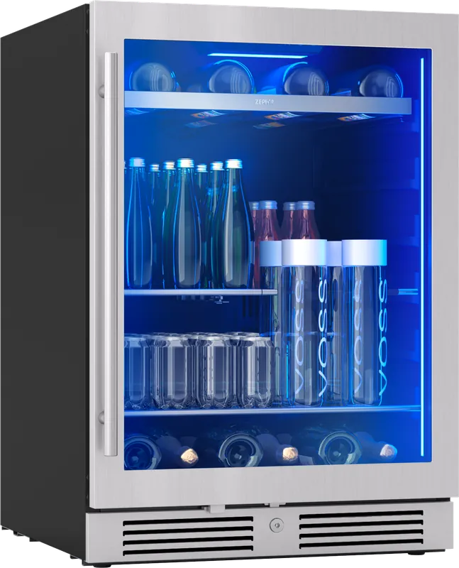 Zephyr PRPB24C01CG Presrv 24 in. 7-Bottle and 108-Can Single Zone Beverage Cooler 120 watts