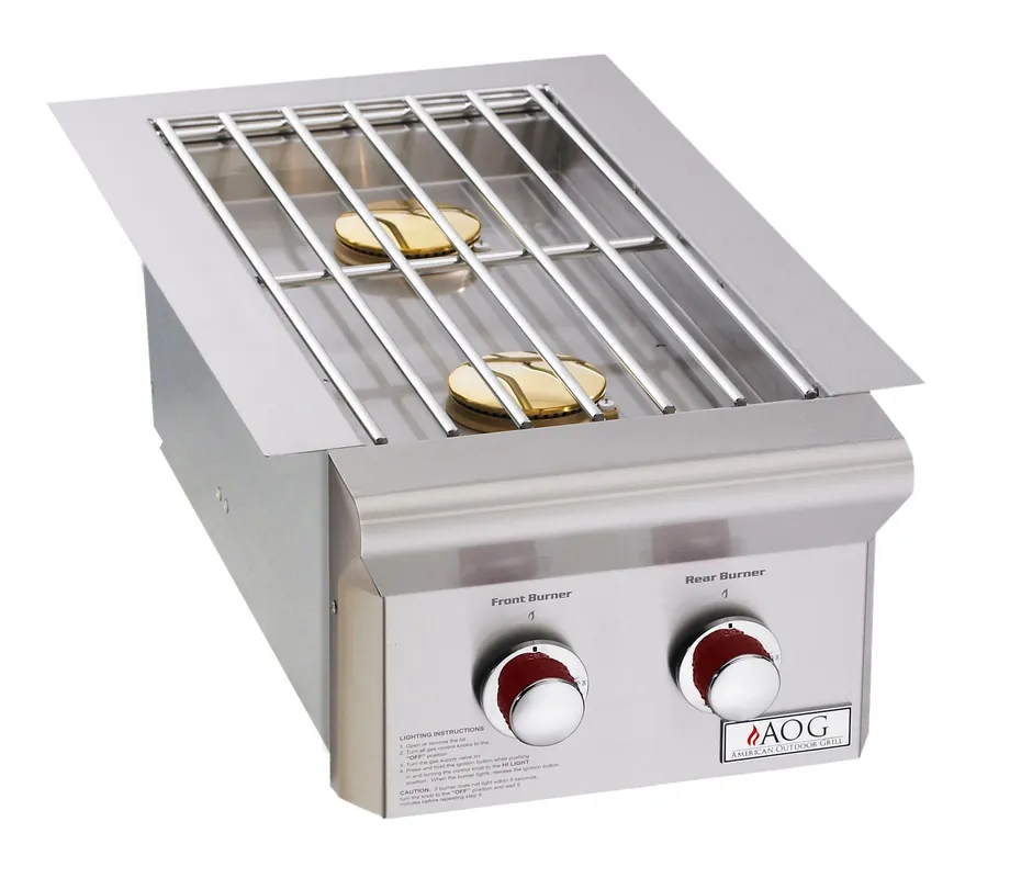 American Outdoor Grill 3282T T-Series Natural Gas Double Side Burner 25,000 BTU Piezo Ignition