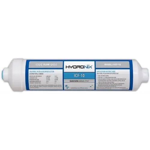 Hydronix ICF-10 inline post activated carbon water filter (3 pack)