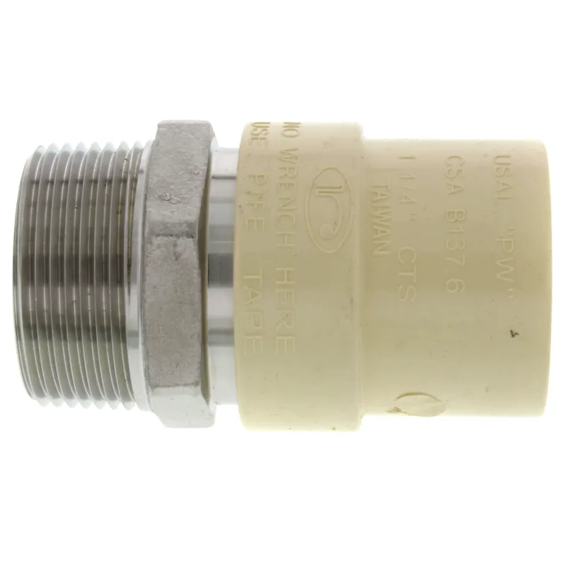 Everflow SSCPM114-NL Male X CPVC Fitting Lead Free Stainless Steel