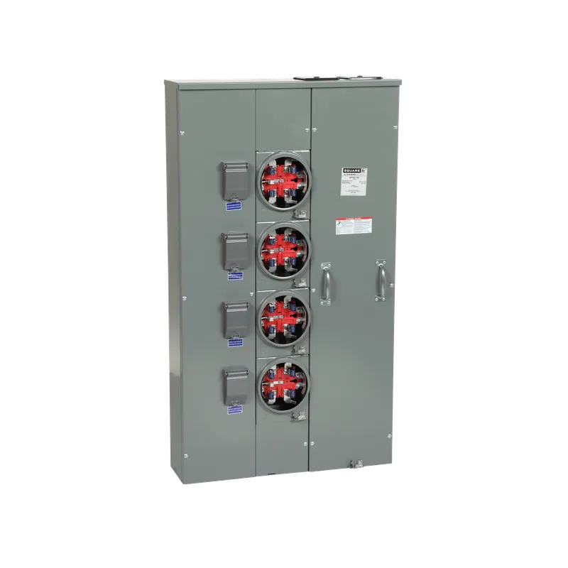 Square D MPH64200 Meter Pak 120/240 VAC 200 Amp 4-Position NEMA 3R Ringless Meter Center
