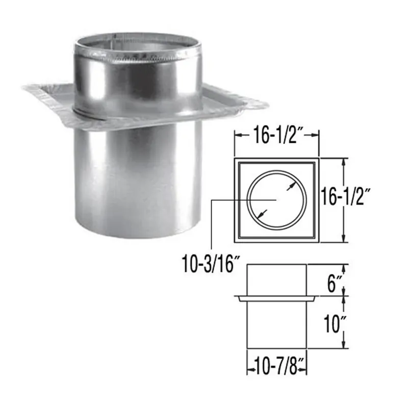 Duravent 6DP-FRS DuraPlus All-Fuel Chimney 6in. Diameter Firestop Radiation Shield