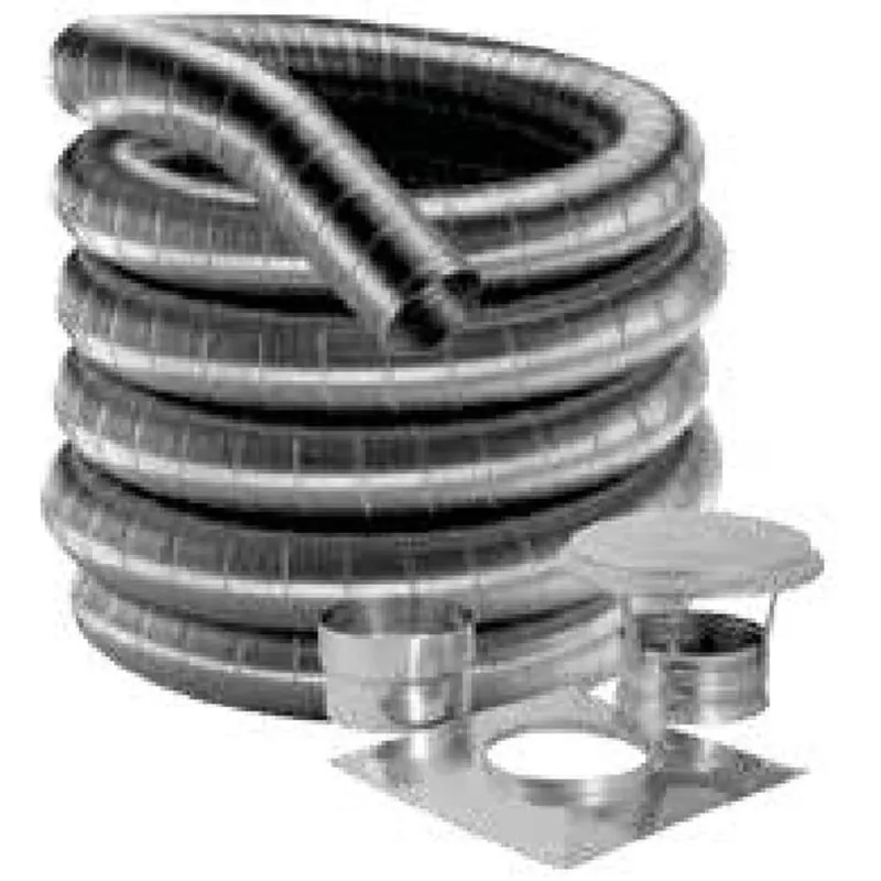 Duravent 6DF304-35K DuraFlexSS 304 Flexible Liner Chimney Pipe 6 inches 35 feet Basic Kit