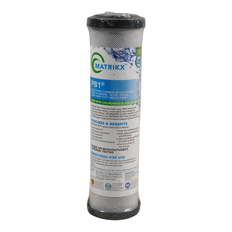 Kx Technologies 06-250-10-MATRIKX 10 inches Standard 0.5 Micron Carbon Block Filter with Lead & Cyst Reduction REPLACEMENT 06-250-125-975