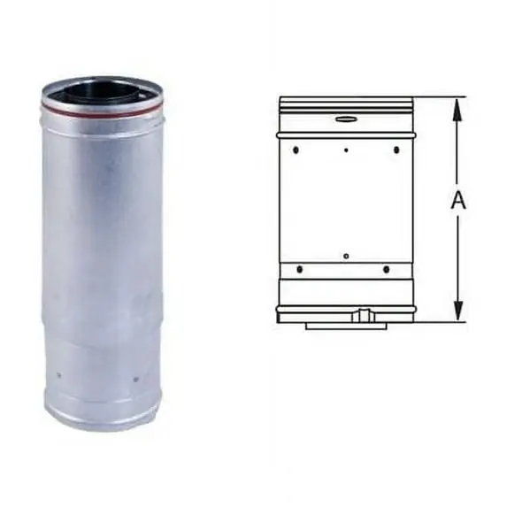 Duravent 35CVS-12TA Concentric Vent System Pipe 3 x 5 in. 12 in. Telescoping Adjustable Length