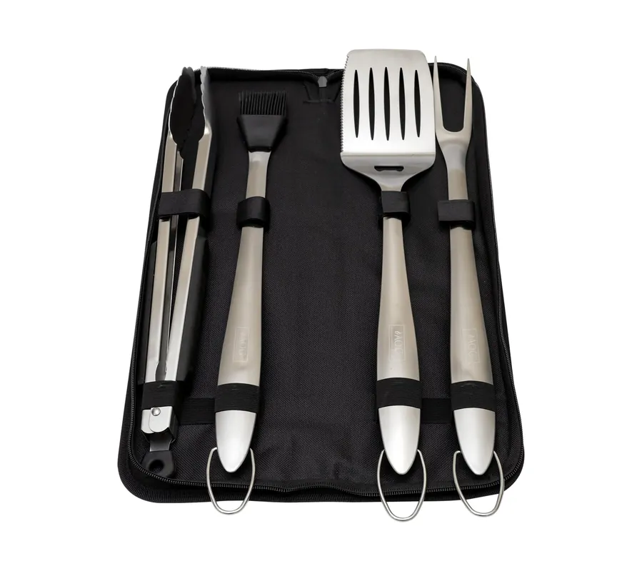 American Outdoor Grill TK-1 Grilling Set 4 Piece Tool with Carry Bag