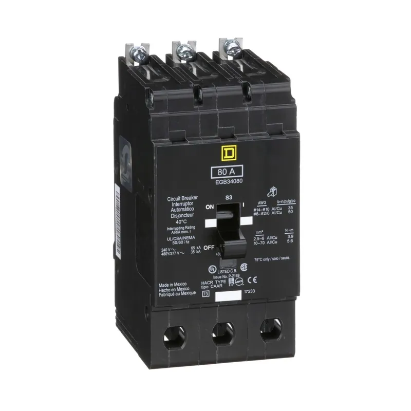 Square D EGB34080 3-Pole 80 Amp Miniature Circuit Breaker