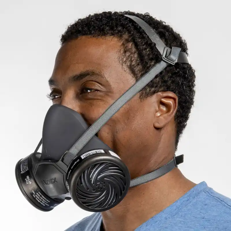 Moldex 7101 Half Mask Respirator, S, Reusable, Facepiece, Snap-in, Drop Down, Pre-Assembled, 7000