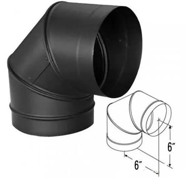 Duravent 6DBK-E90 DuraBlack 90 Deg Elbow 6 in replacement 6DBK-E90