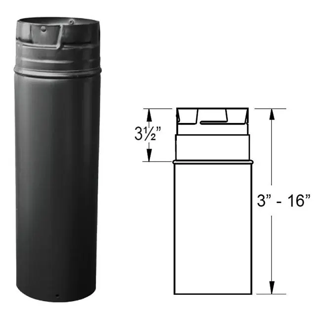 Duravent 3PVP-18AB SIMDUR 3 inches x 18 inches (Adjustable Size 3 inches to 16 inches)