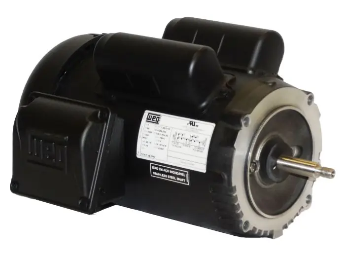 Weg .3336ES1BJPRW56J-S Motor, 0.33 HP, 3600 RPM, TEFC, W56J FRAME