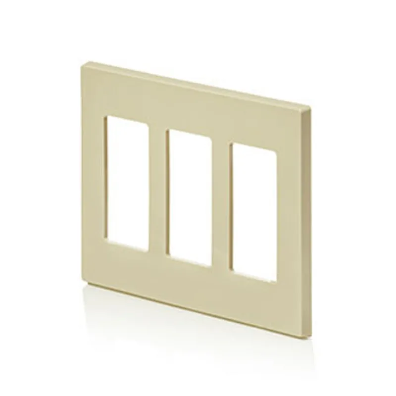 Leviton 80311-SI Decora Plus Screwless Snap-On Wallplate 3 Gang