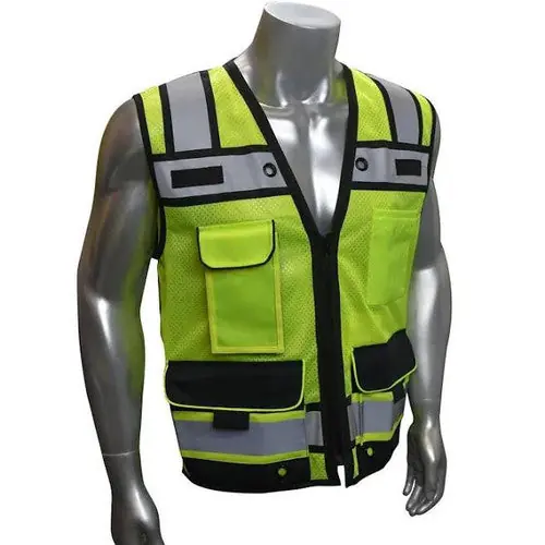 Radians SV65-2ZGM-3XL Hi-Vis Yellow / Lime Green Ansi Type R Class-2 Mesh Safety Vest With Back Plan Pocket 3XL