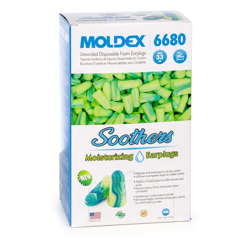 Moldex 6680 Soothers Earplug One Size Moisturizing Disposable Tapered Uncorded