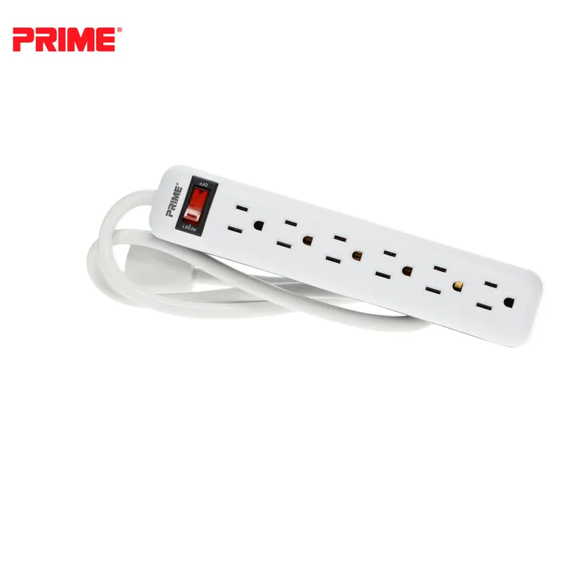 Prime Wire & Cable PB801124 6-Outlet Power Strip 3ft Cord