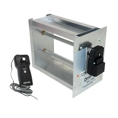 Io Hvac Controls Bal-0606 Rectangular Electronic Balancing Damper with Actuator 6 inches x 6 inches