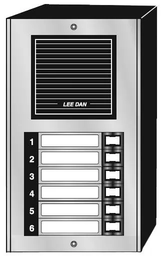 Lee Dan LDES006S Door Panel 6 Button Aluminum Surface Mou