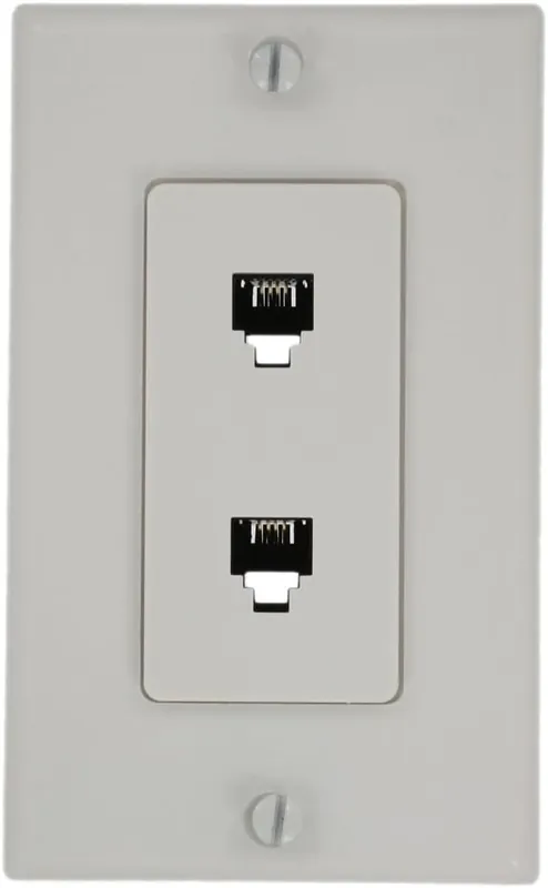 Leviton 40144-W Decora Telephone Wall Jack Assembly