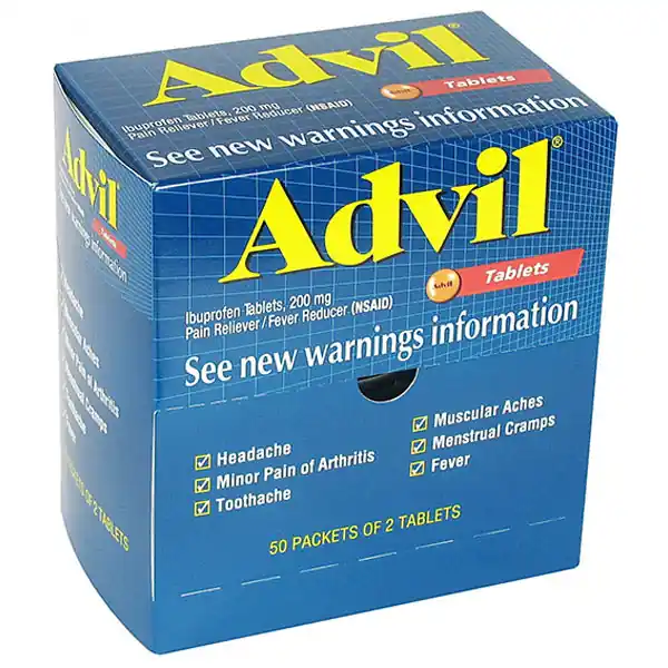 First Aid 15000 Advil 2 Pkg/50 Each