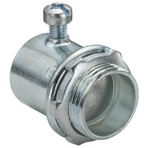 Nsi 234 Connector, Steel, Zinc-Electro Plated, Set-Screw, 1-1/2 in., Non-Insulated Throat