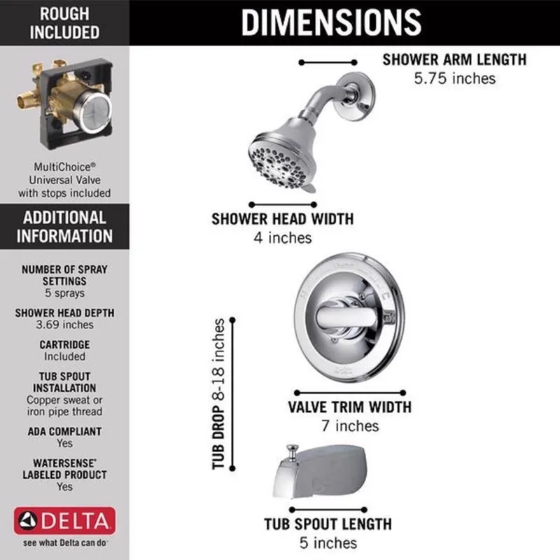 Delta 4298634 Monitor 1-handle tub and shower faucet