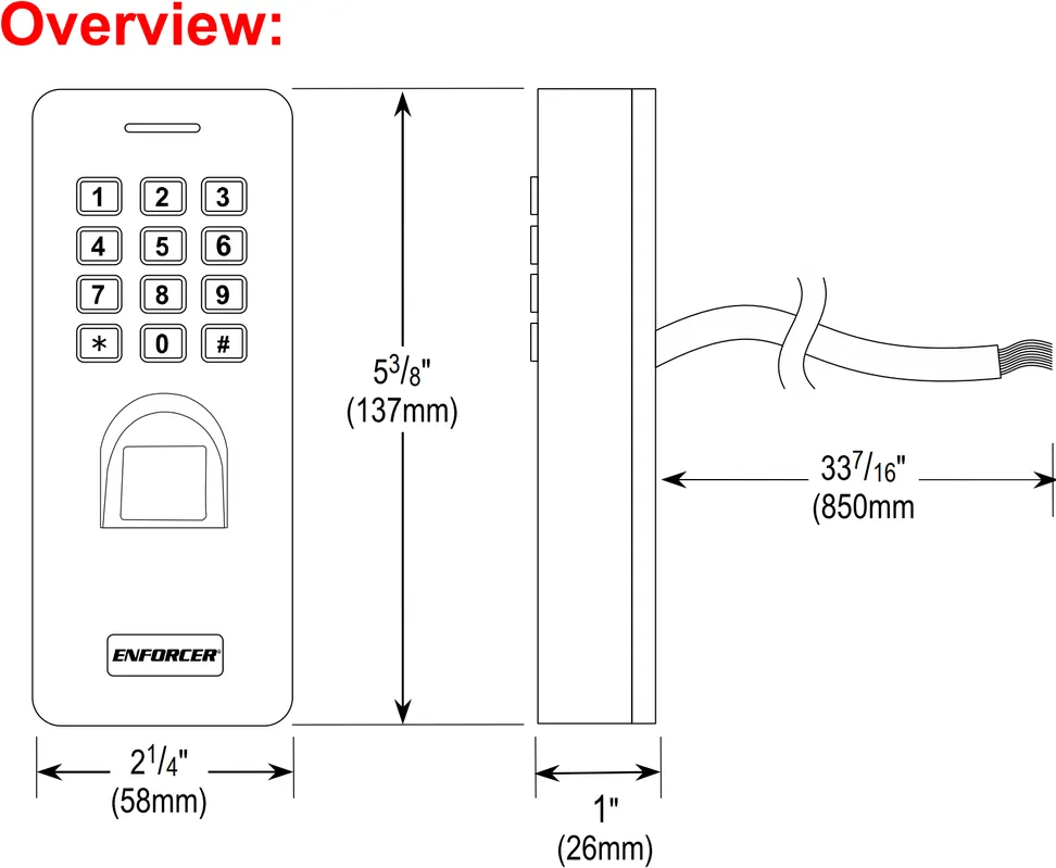 Seco-Larm SK-2612-SFSQ Fingerprint Reader and Keypad