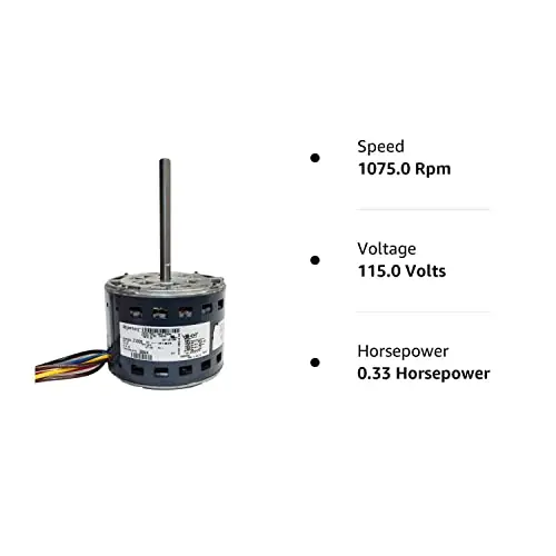 Regal Beloit 3S044 Carrier Blower Motor 1/3 hp, 1075 RPM, 115V Genteq REPLACEMENT 3S044