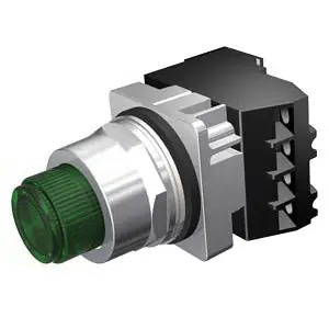 Siemens 52PT6E3AB Switch, Pushbtn, Grn, 1NO-1NC Push/Test Circ., 120V LED Lamp, UL CSA, 30mm