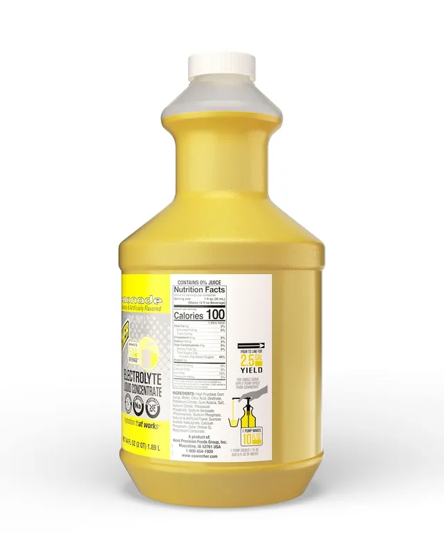 Sqwincher 030323-LA Liquid Concentrate Lemonade 64 fl oz (Pack of 6)