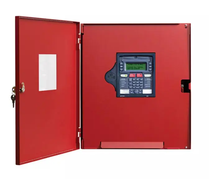 Fire-Lite ES-200X Intelligent Addressable Fire Alarm Control Panel, SLC Loop, 198 Addressable Devices, IPOTS-COM Communicator, Integral 80-Character LCD Display with Backlighting