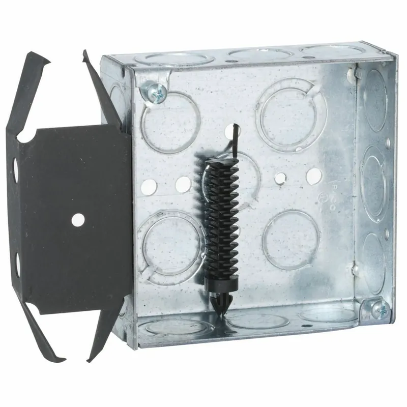 Raco 227 4 In. Square Bracketed Boxes, 1-1/2 In. Deep - Welded with Conduit KO's