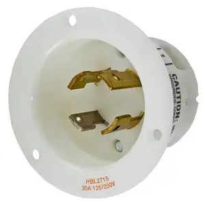Wiring HBL2715 Flanged Inlet 125/250 VAC 30 Amp L14-30P