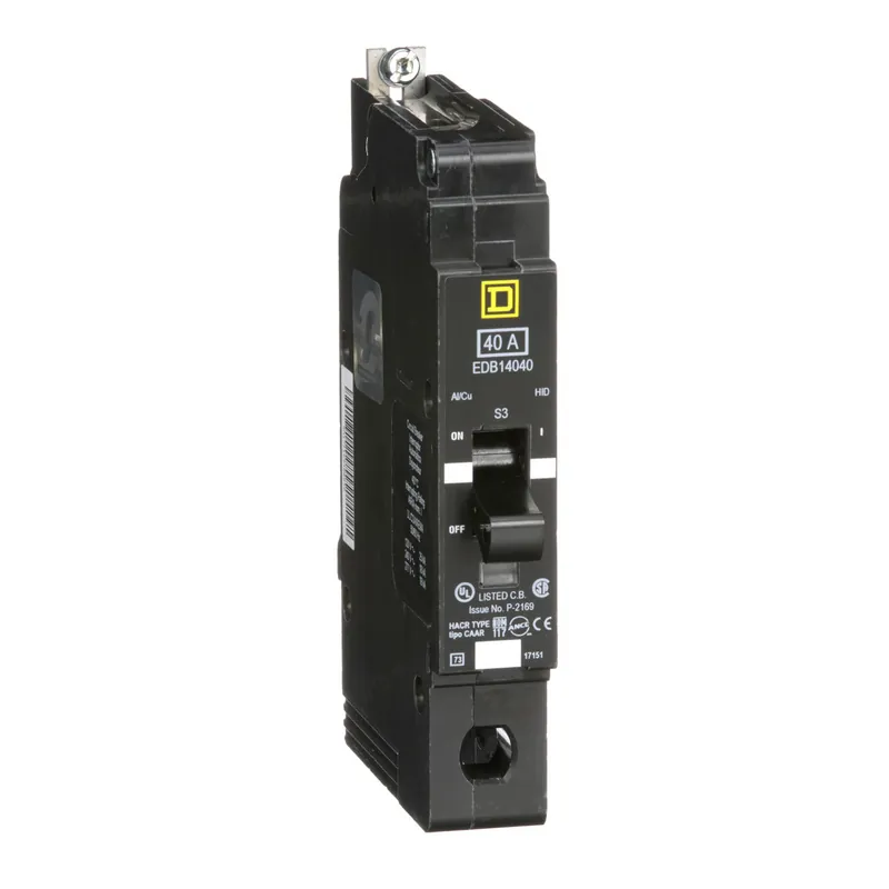 Square D EDB14040 1-Pole 40 Amp 277 Volt Thermal Magnetic Miniature Circuit Breaker