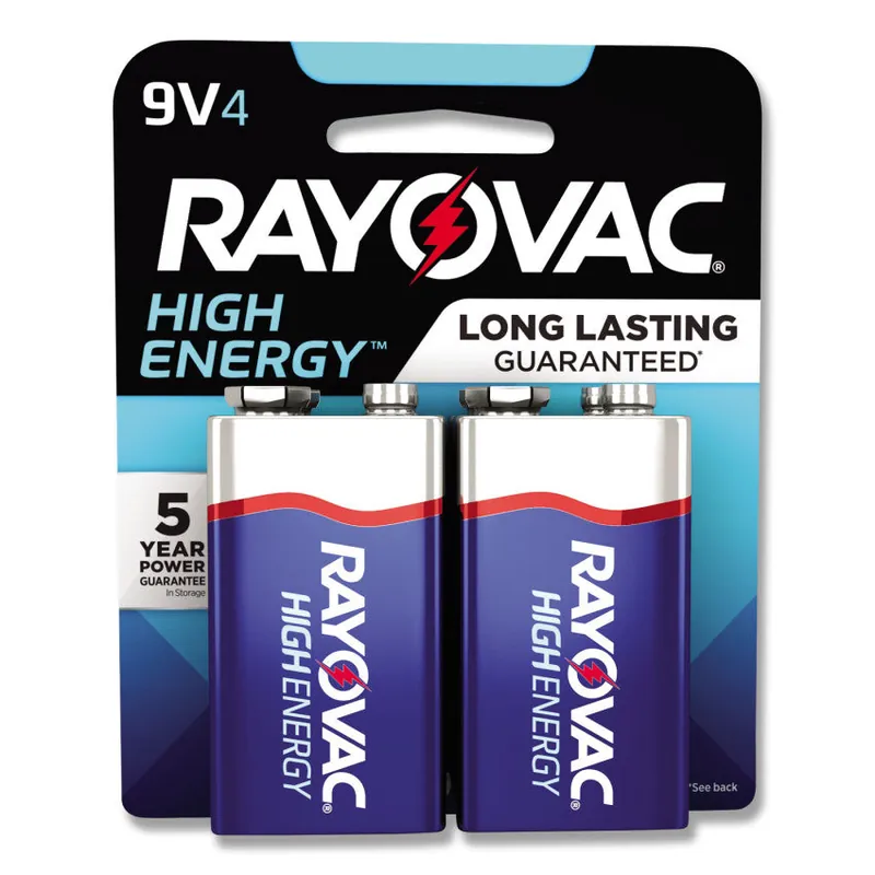 Rayovac A1604-4TK High Energy Premium Alkaline 9V Batteries (4/Pack)