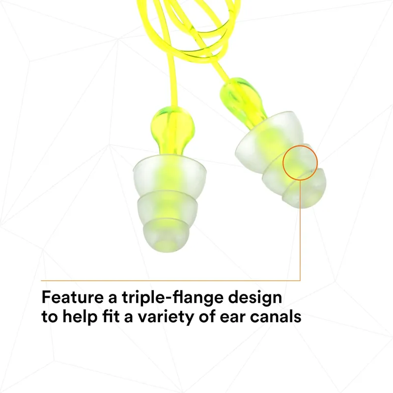 3M P3000 Earplug Corded Triflange