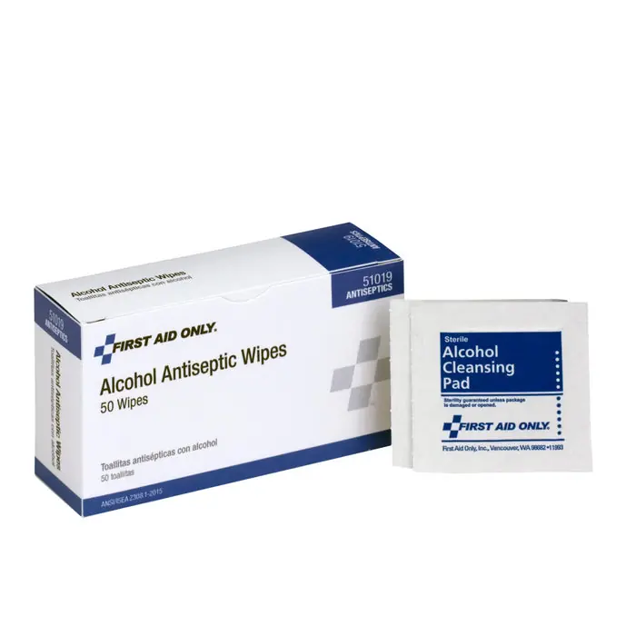 First Aid 51019-001 Alcohol Wipes (50 per box)