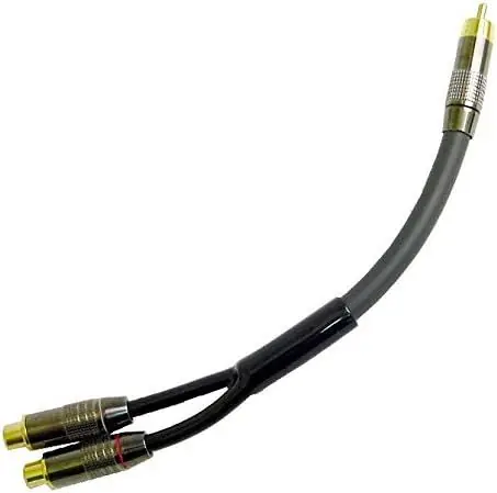 Calrad 35-525-HG High Grade "Y" Cable, Two RCA Jacks to RCA Plug, 6 in Long