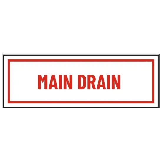 Fire Protection 02-086 6 x 2 Main Drain Id Sign