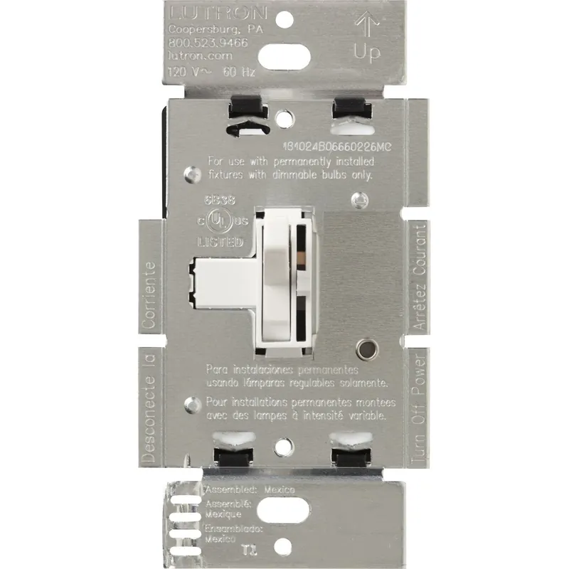 Lutron AYF-103P-277-WH Ariadni Fluorescent Dimmer, Single-Pole/3-Way, Preset, 277V, 6A