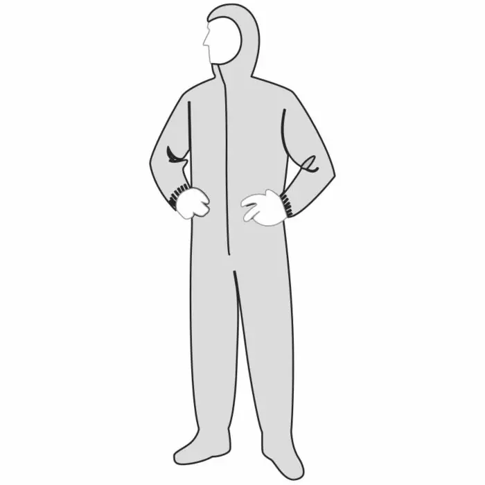 Liberty 15122-6XL PolyGard Standard Weight Polypropylene White Coveralls, Zip Front with Hood & Boots, Size 6X-Large